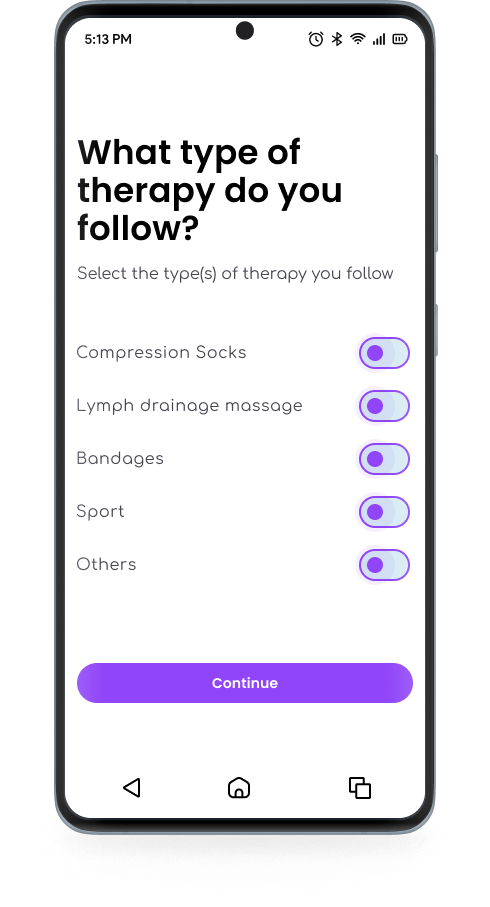 Select type of therapy