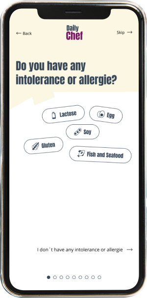 Select intolerance or allergie