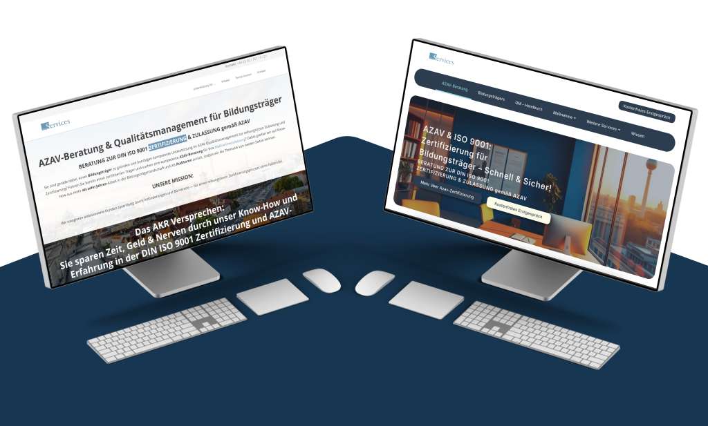 redesign old and new image of website